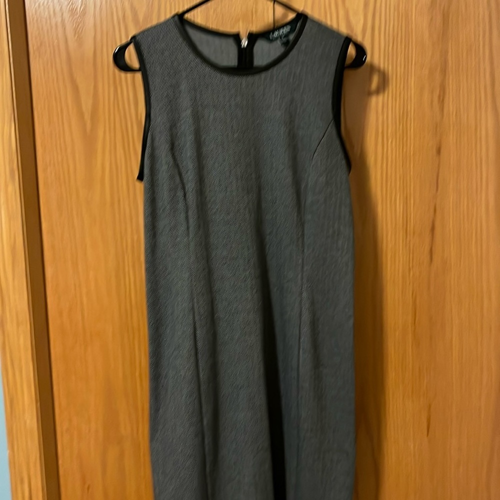 Ralph Lauren sleeveless dress in a herringbone pattern.